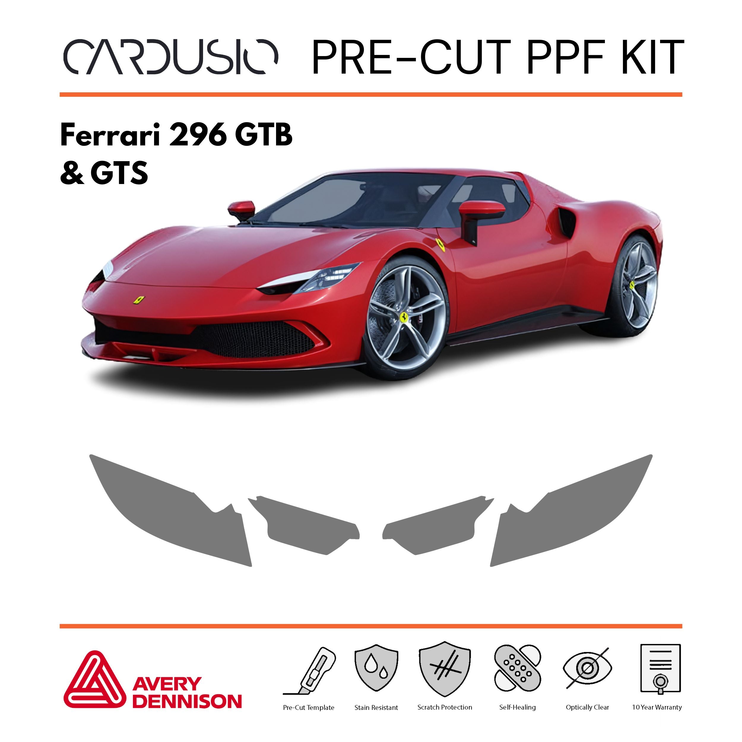 Pre-Cut Headlight PPF Kit for Ferrari 296