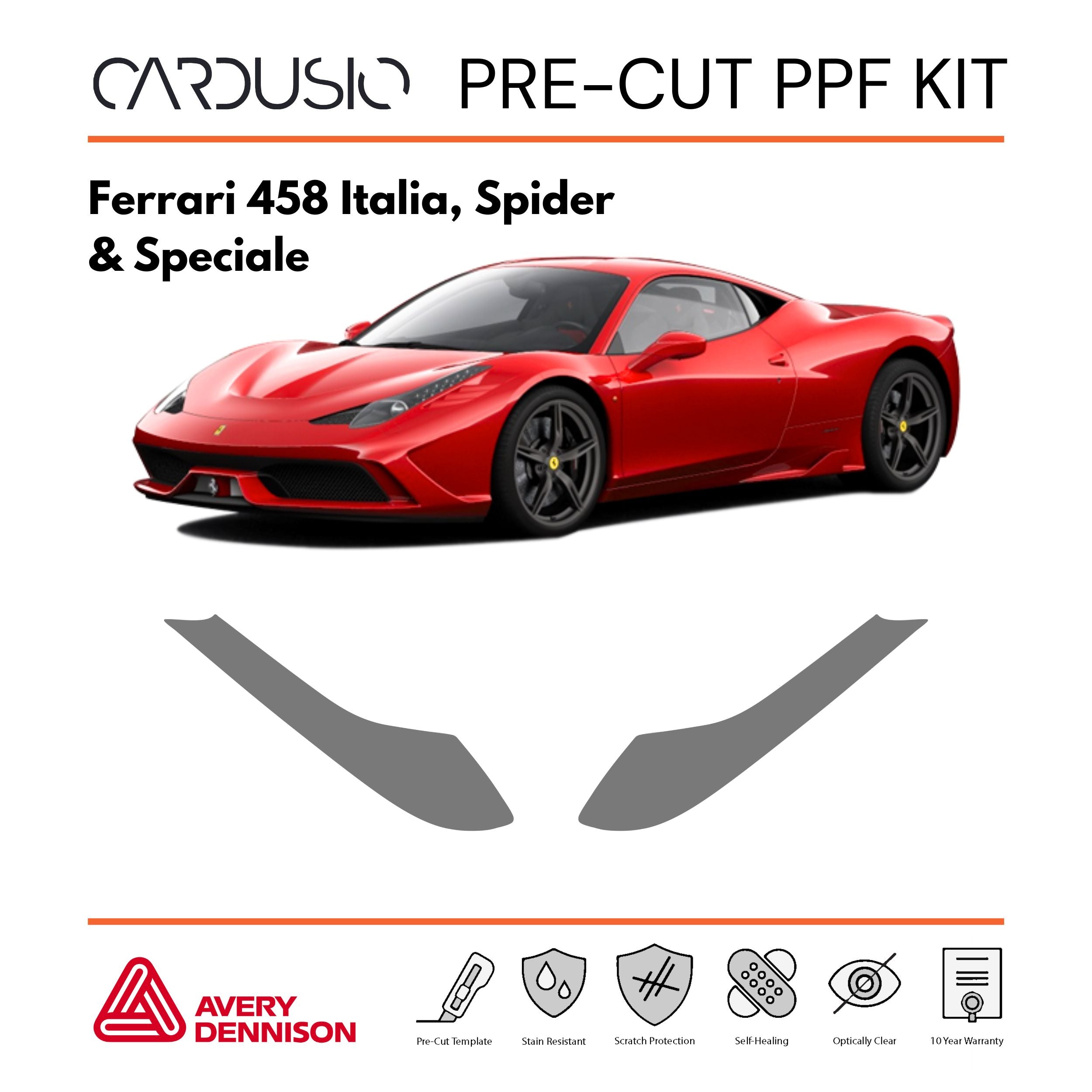 Pre-Cut Headlight PPF Kit for Ferrari 458