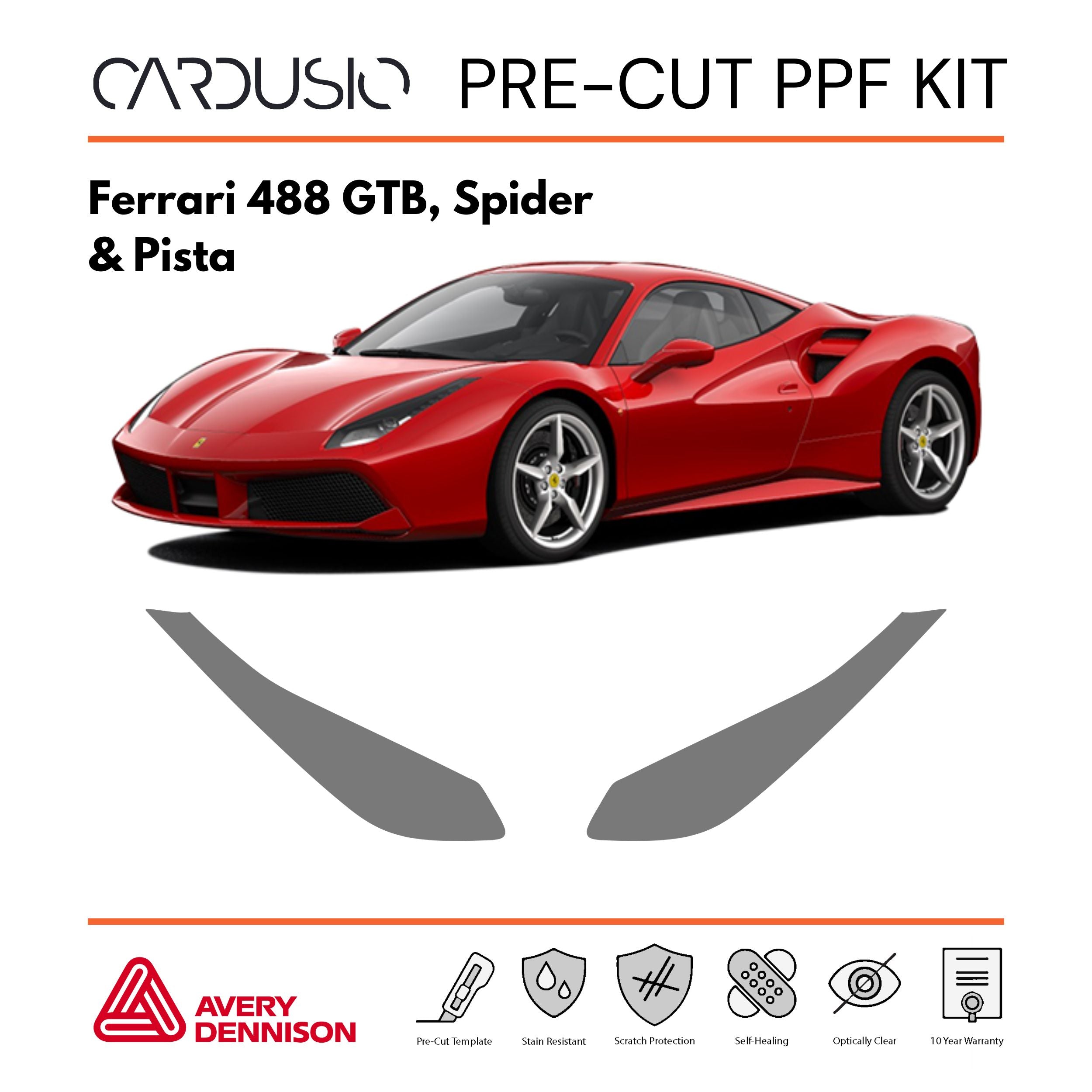 Pre-Cut Headlight PPF Kit for Ferrari 488