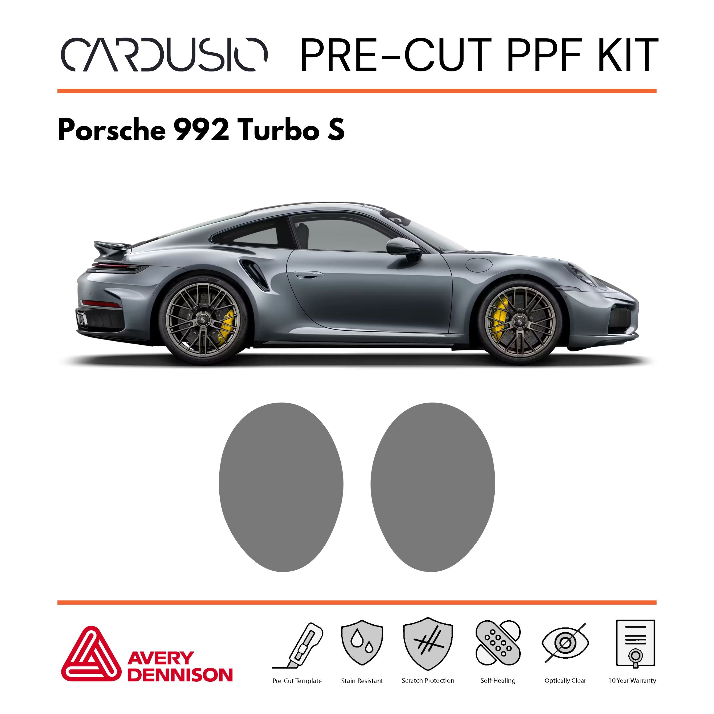 Pre-Cut Headlight PPF Kit for Porsche 992 Turbo, Turbo S