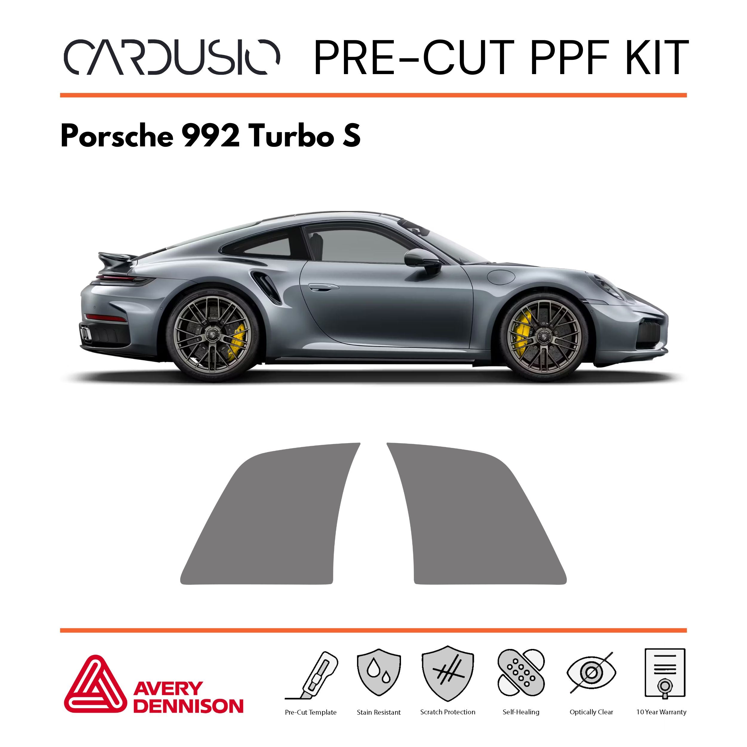 Pre-Cut Rear Arch Stone Guard PPF Kit for Porsche 992 Turbo S